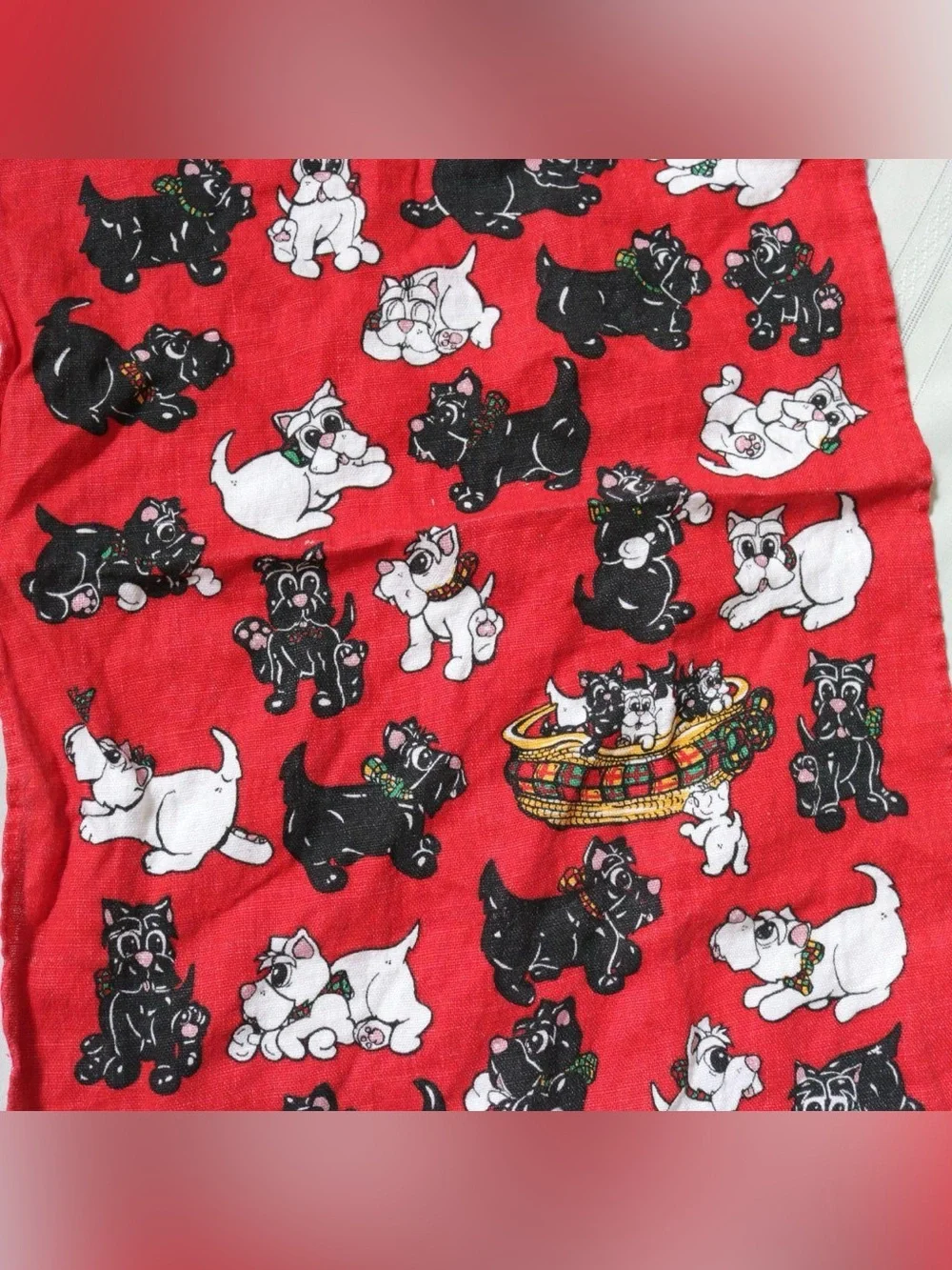 Vintage scottish terrier tea towel